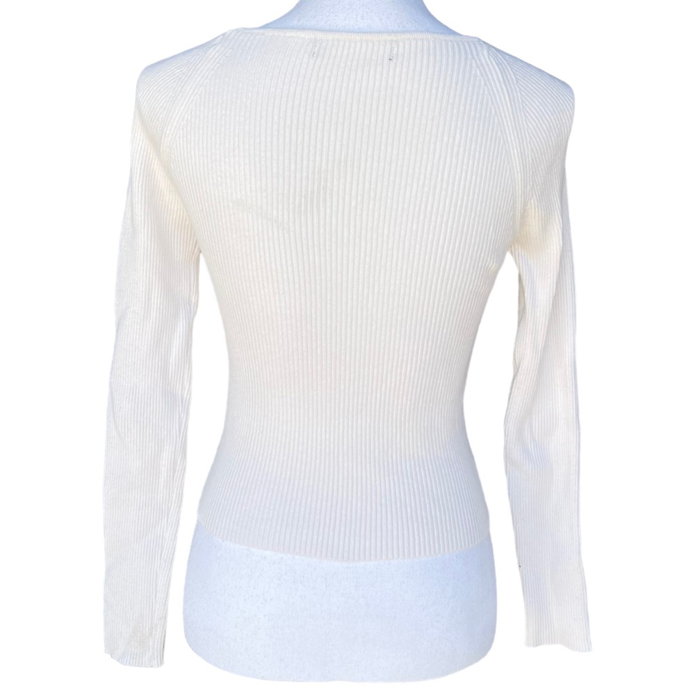 Stretch Knit Sweetheart Neckline Long Sleeve Top - Picture 6 of 8